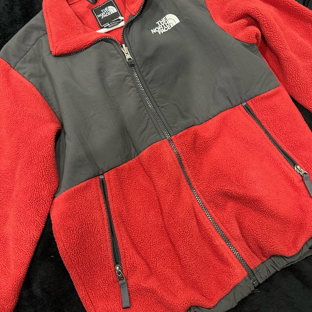 The North Face Kids Red and Gray Puffer Jacket